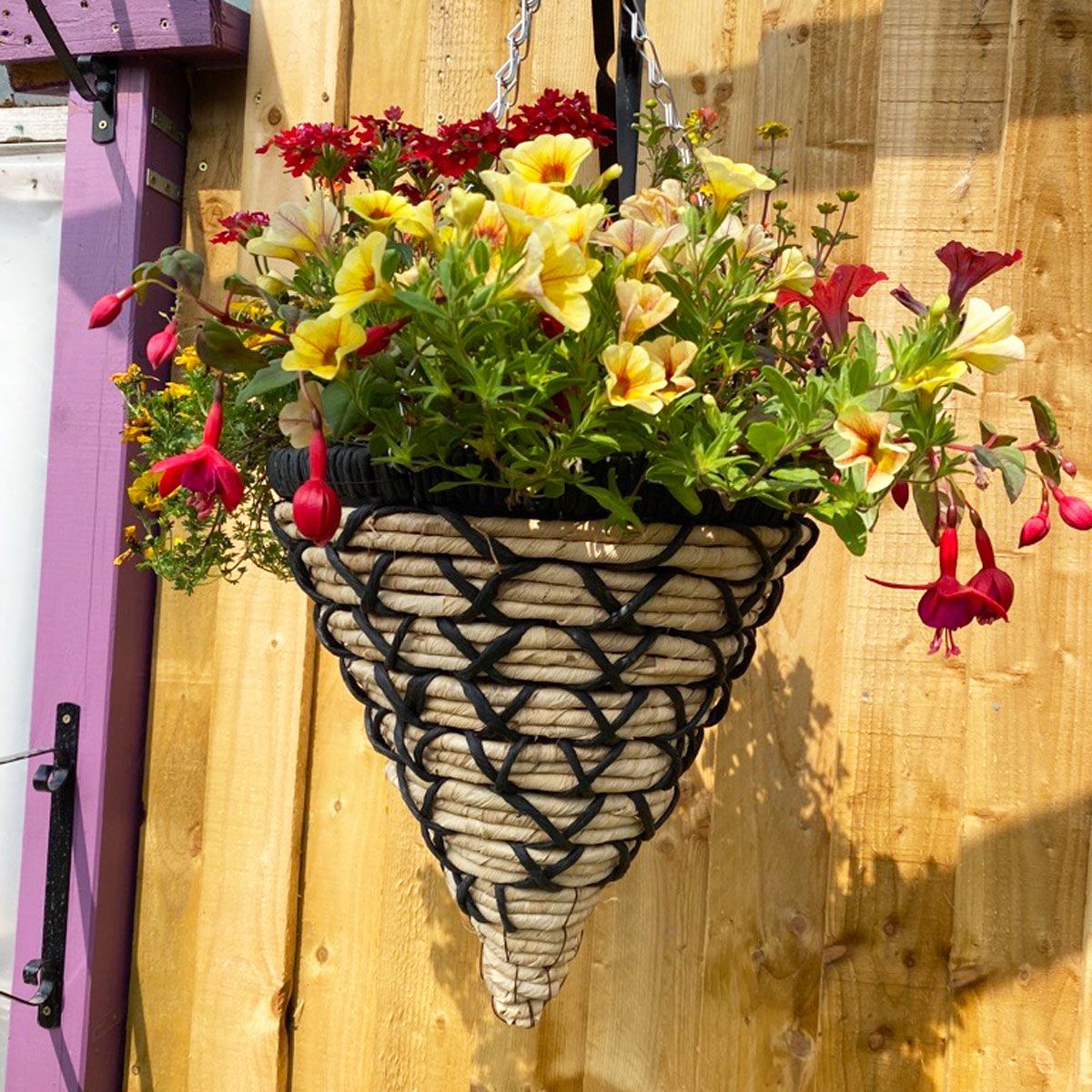 12" Charlotte Hanging Basket Cone Natural Wicker Hanging Basket