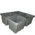 4 Cell Recyclable Grey Plastic Plant Tray | Pack of 10