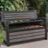 Hudson Wood-Texture Garden Storage Bench | Keter Deck Box 227L
