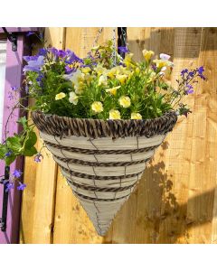 12" Eva Round Hanging Basket Cone | Natural Wicker Hanging Basket