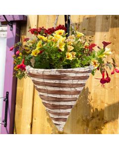 12" Penelope Hanging Basket Cone | Natural Wicker Hanging Basket